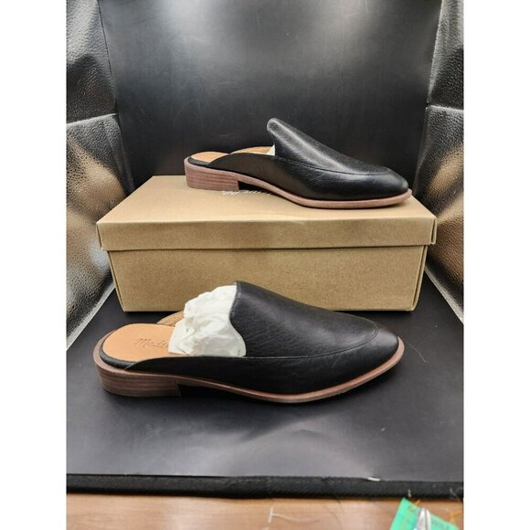 NIB Madewell The Frances Loafer Mule Black Leather Size 7 Cloudlift Padding - Picture 1 of 9